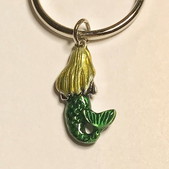 Mermaid Keychain Keyring Colorful Enamel Charm Metal Island Beach Nautical - Picture 7 of 10